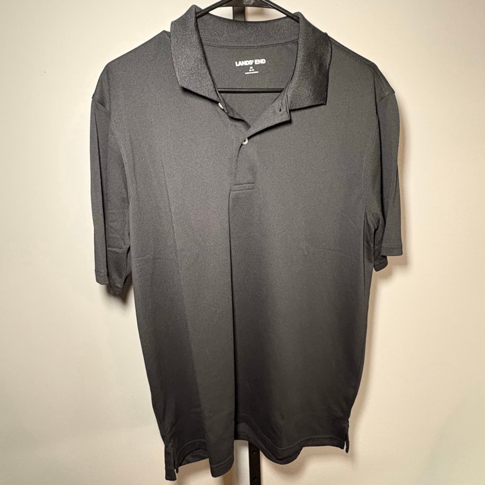 Men's‎ Lands' End Black Polo Shirt M